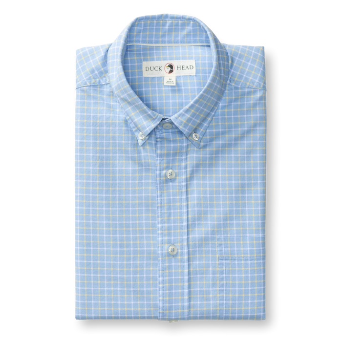 Kline Plaid Oxford Shirt - Serenity Blue
