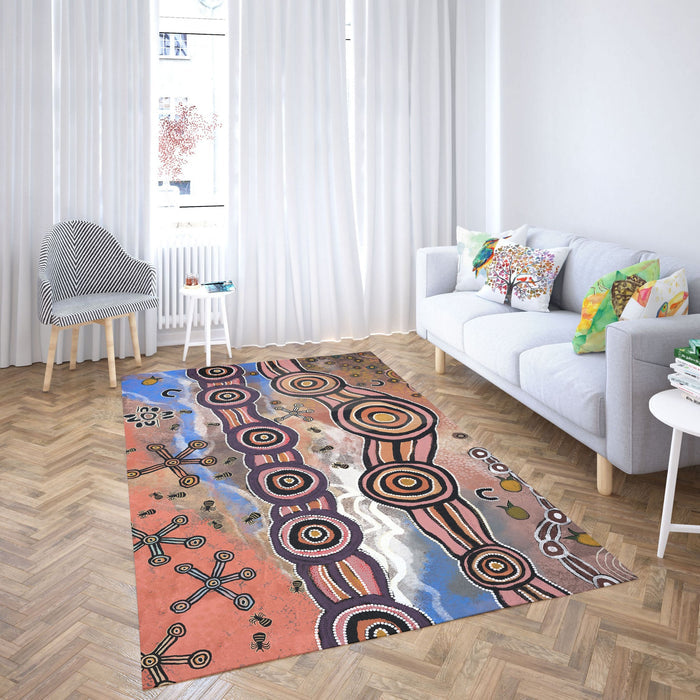 Large Area Rugs, Thick Carpet, Rectangle Rug, Error, Austrialian Aboriginal Rug, Modern Area Rug, Rugs For Living Room, Made In USA