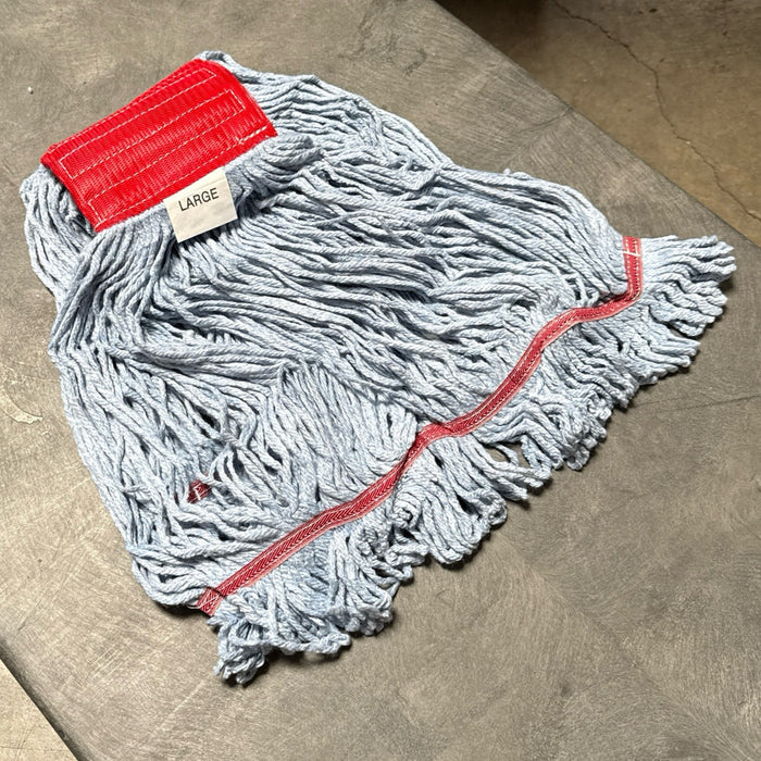LARGE BLUE BLEND MOP WITH 5" BAND, LOOPED & BANDED