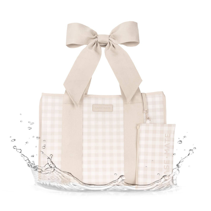 Latte Gingham Bow Jelly Tote Bag  | Case-Mate