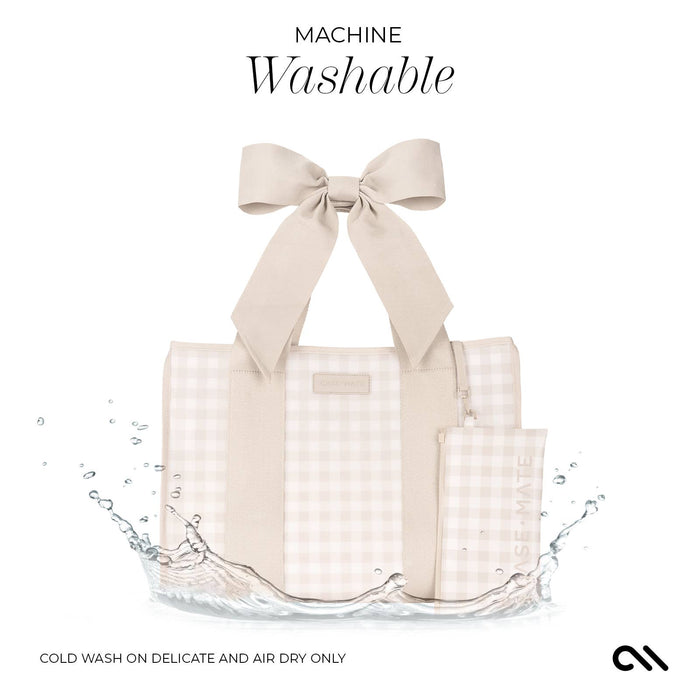 Latte Gingham Bow Jelly Tote Bag  | Case-Mate