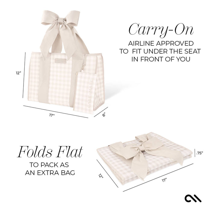 Latte Gingham Bow Jelly Tote Bag  | Case-Mate