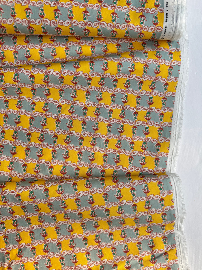 Leaf Lattice - Yellow/Grey - MomNSon