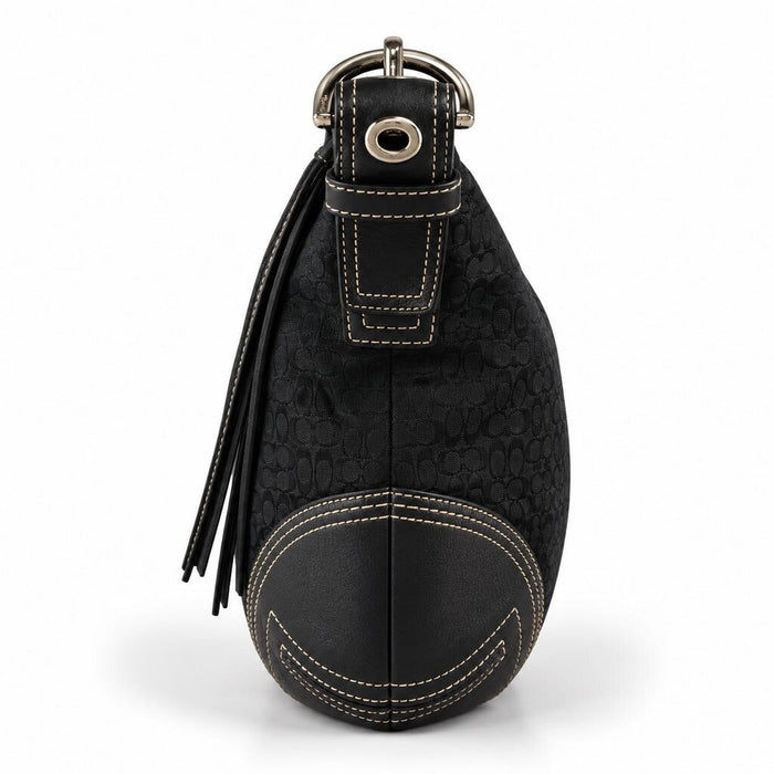 Leather / Canvas Adjustable Hobo Handbag