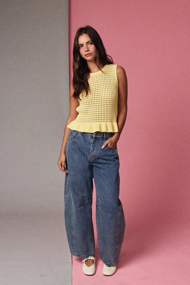 Lemon Twist Peplum Top