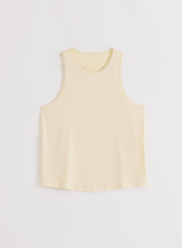 Lemon White Soft Basic Singlet