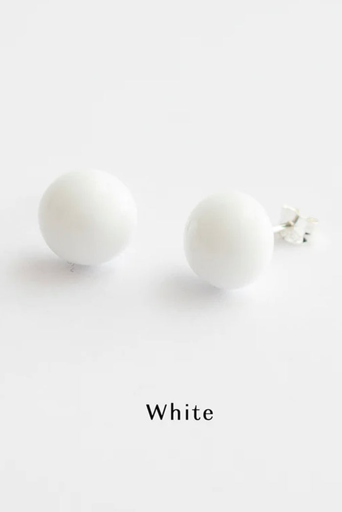Lillan Helsinki Pom Pom White Earrings