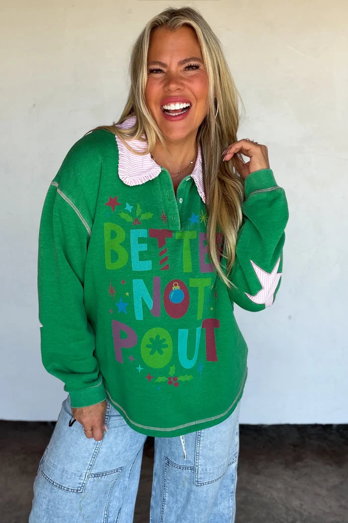 LIMITED STOCK // PREORDER: Making Spirits Bright Collared Pullover // ETA Oct - early Nov