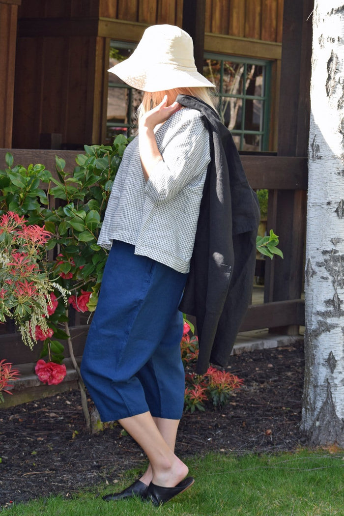 Linen Tokyo Wide Blue Pants