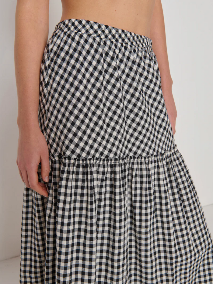 Liza Gingham Skirt - Black Cream Gingham