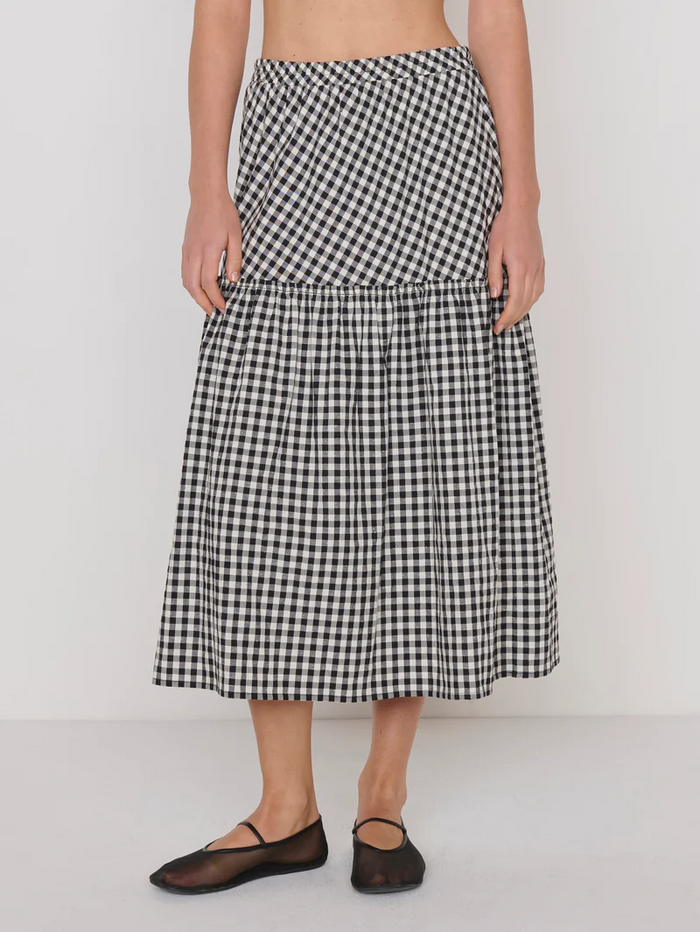 Liza Gingham Skirt - Black Cream Gingham