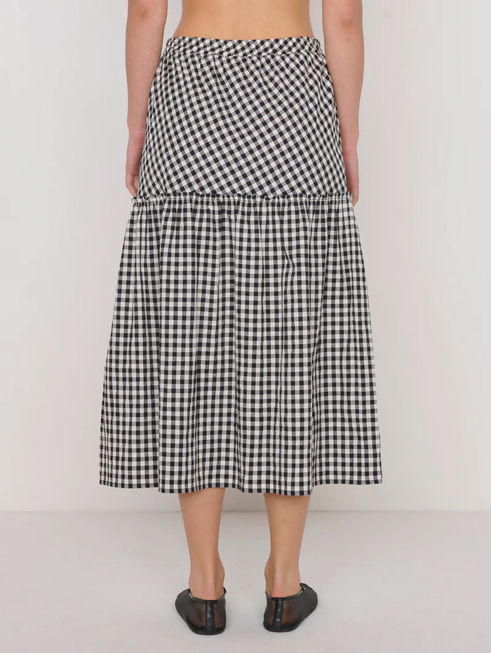 Liza Gingham Skirt - Black Cream Gingham
