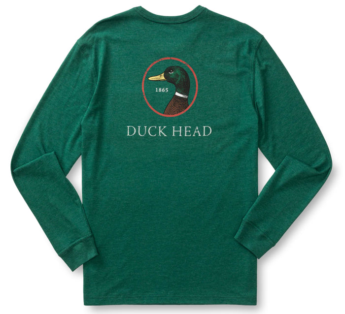 Long Sleeve Logo Tshirt - Forest Green Heather