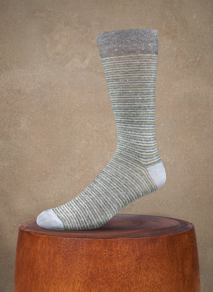 Green Linen Stripe