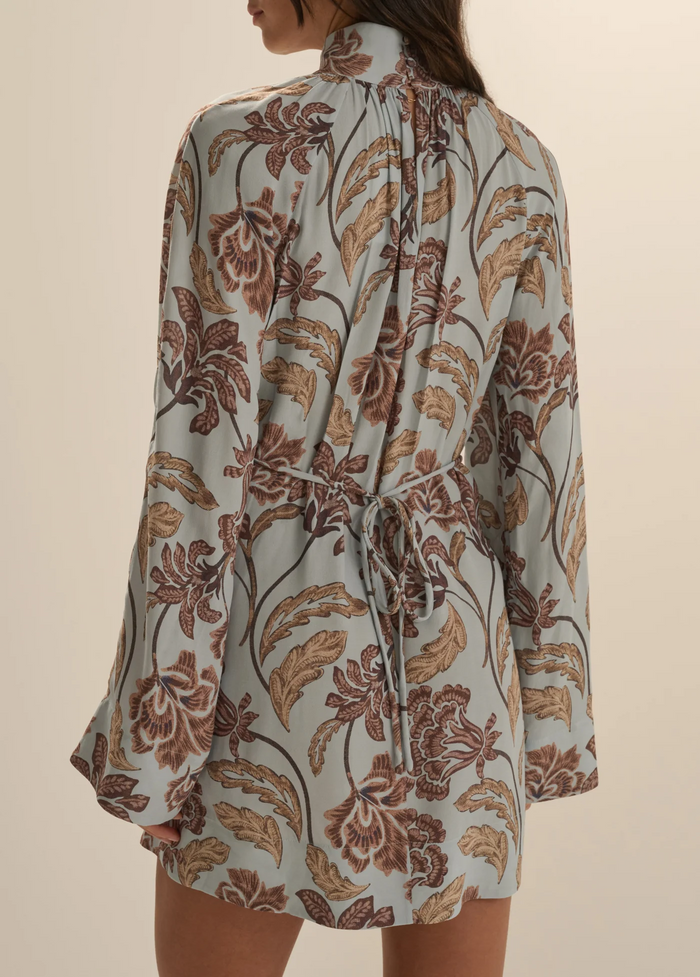 Love Story Mini Dress-Sky Paisley Floral