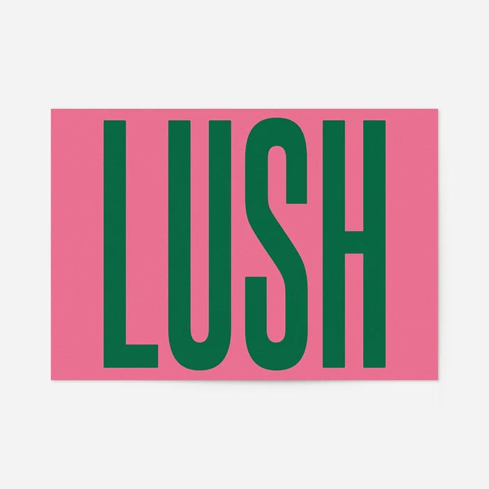 Lush Typography Newcastle Poster Print, unframed in green and pink