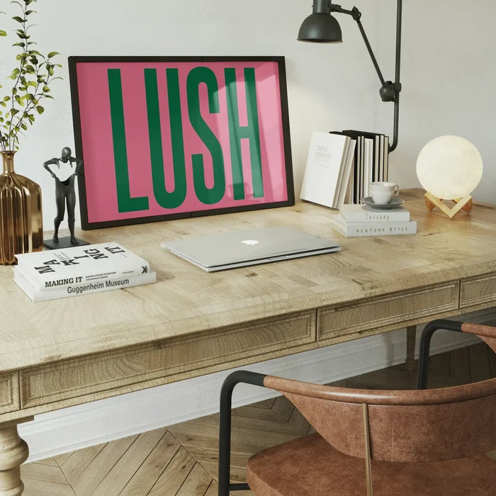 Lush Typography Newcastle Poster Print framed home office wall art