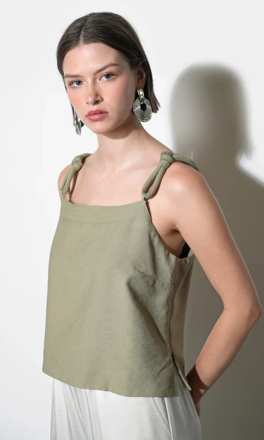 Lydia Embroidery Rope STrap Sleeveless Top