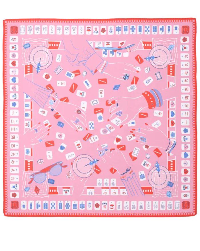 Mahjong Silk Scarf