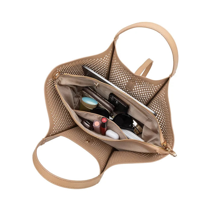Malia Nude Laser Cut Tote Bag