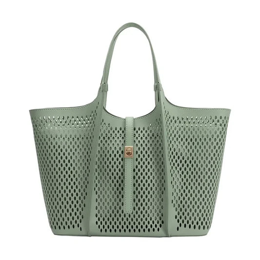 Malia Sage Laser Cut Tote Bag-Sage