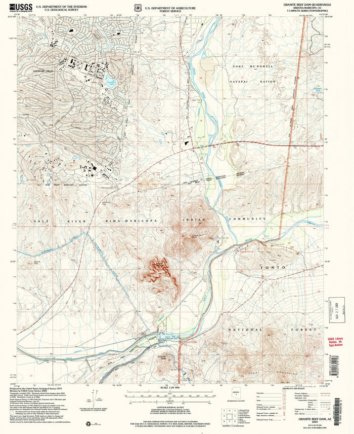 Map of Fountain Hills, Arizona by USGS, 2004 – Fort McDowell, Salt River & Tonto National Forest