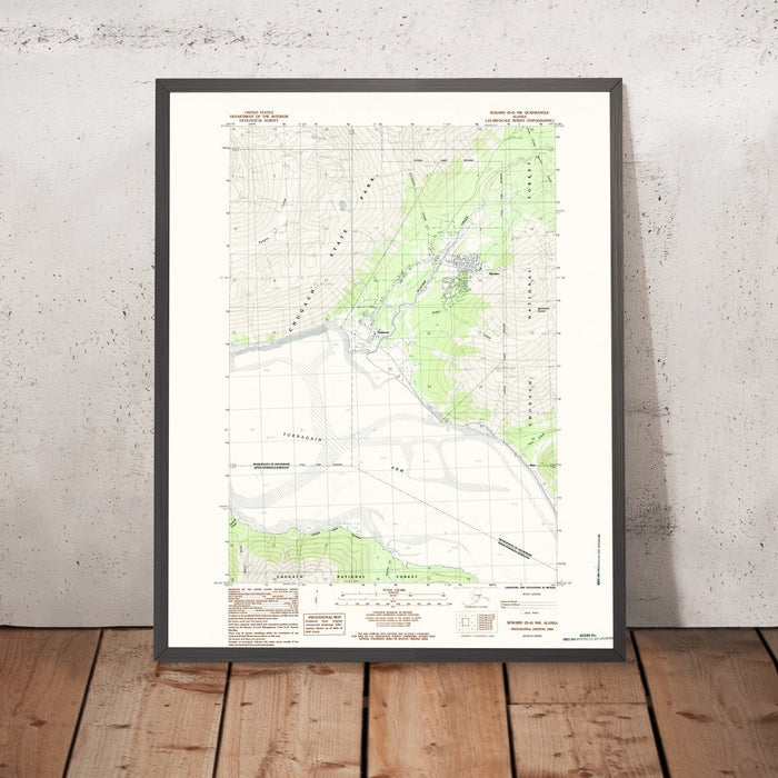 Map of Girdwood, Alaska by USGS, 1984 – Turnagain Arm, Chugach State Park & National Forest