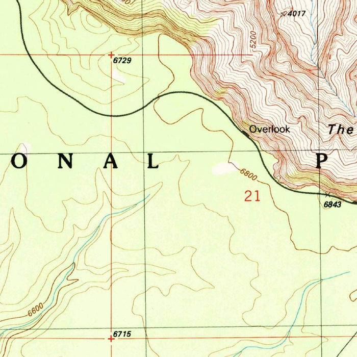 Map of Grand Canyon Village, Arizona by USGS, 1988 – Grand Canyon National Park, Colorado River & Granite Gorge