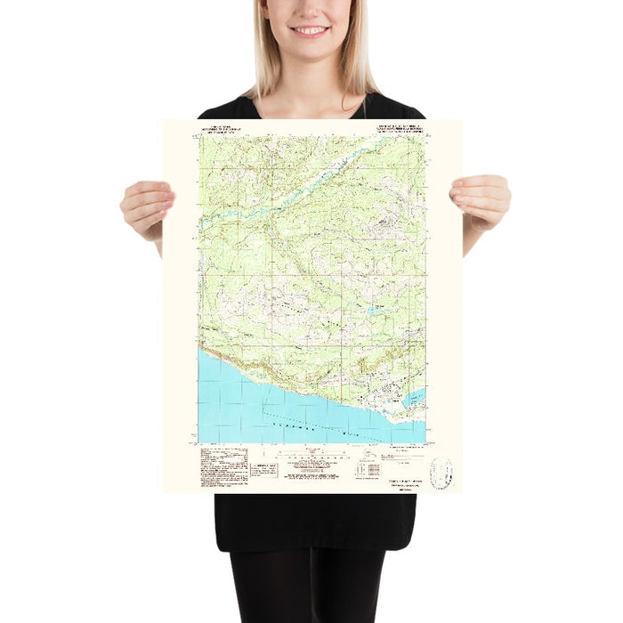 Map of Homer, Alaska by USGS, 1987 – Kachemak Bay, Seldovia & Kenai Peninsula