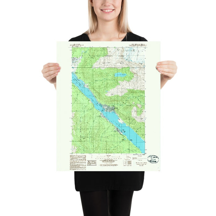Map of Juneau, Alaska by USGS, 1986 – Douglas Island, Gastineau Channel & Mendenhall Glacier