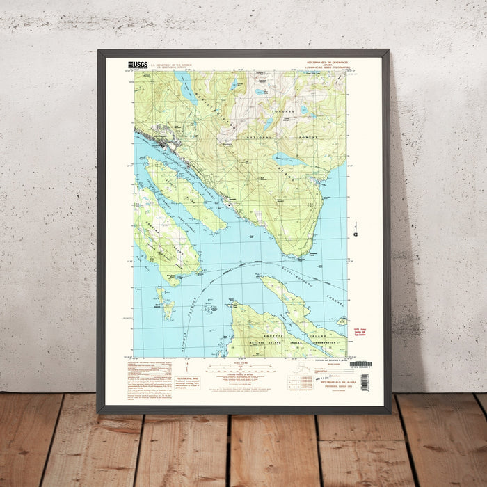 Map of Ketchikan, Alaska by USGS, 1991 – Tongass Narrows, Gravina Island & Annette Island