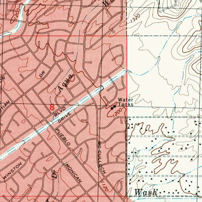 Map of Lake Havasu City, Arizona by USGS, 1994 – Lake Havasu & Colorado River