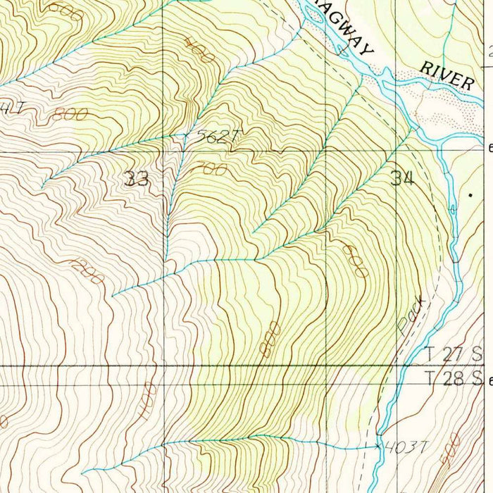 Map of Skagway, Alaska by USGS, 1991 – Taiya Inlet, White Pass & Klondike Gold Rush NHP