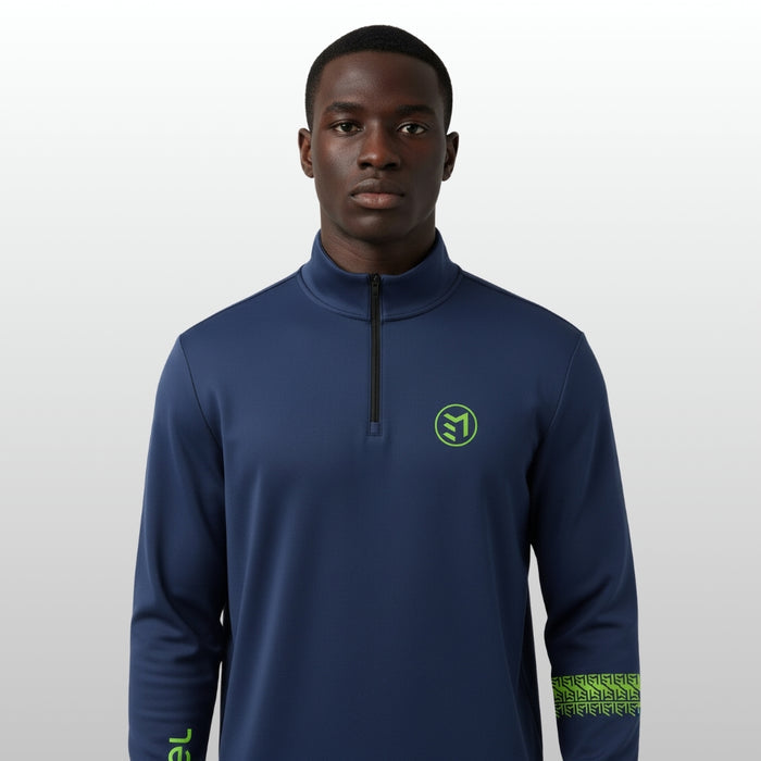 MAVAM MID LAYER QUARTER ZIP NAVY BLUE