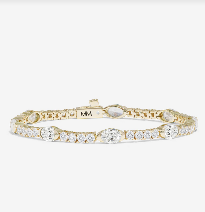 Maven Tennis Bracelet-Gold White