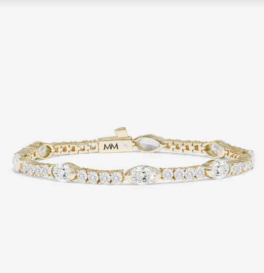 Maven Tennis Bracelet-Gold White