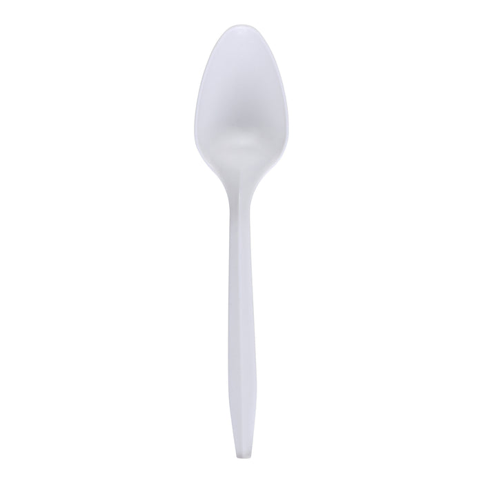 MEDIUM DUTY WHITE PLASTIC SPOONS 1000/CS