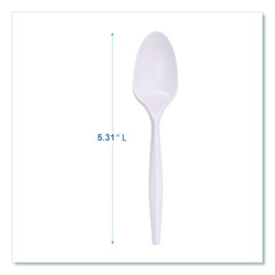 MEDIUM DUTY WHITE PLASTIC SPOONS 1000/CS