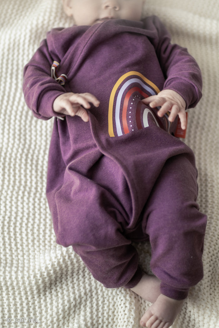 Melange Purple Ribbing, 240 gsm