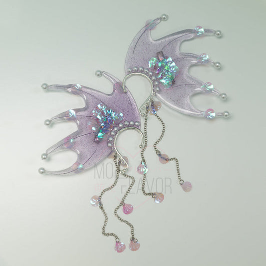Mermaid Pearl Ear Clip – Siren Shell Clip-On Earrings with Chains