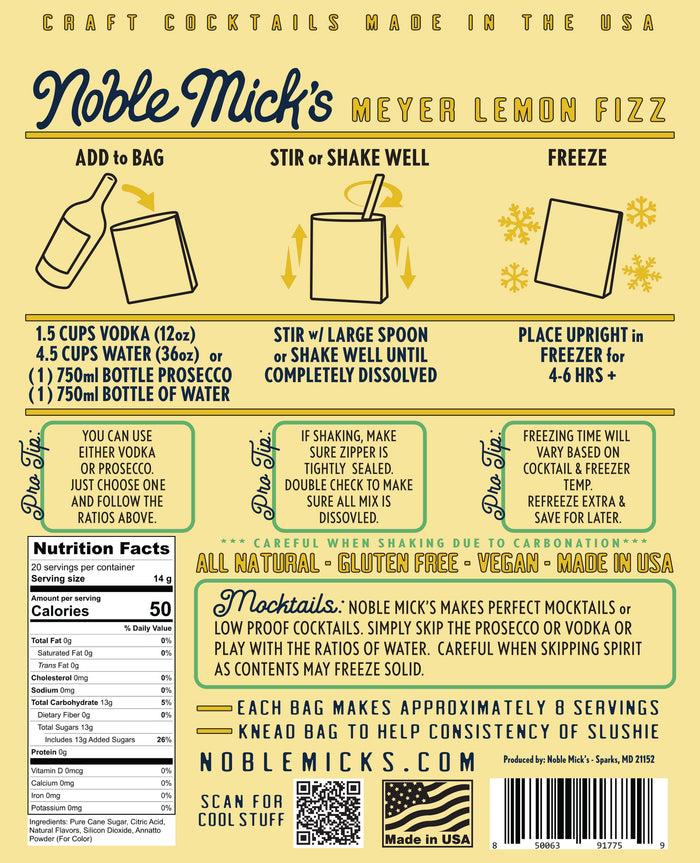 Meyer Lemon Fizz Frozen Cocktail