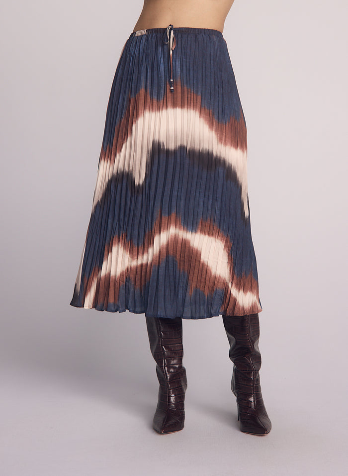 Midnight Tides Pleated Maxi Skirt