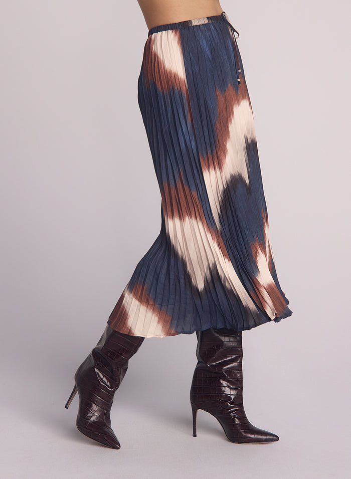 Midnight Tides Pleated Maxi Skirt