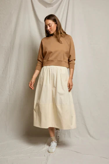 Minka Cotton Poplin Skirt-Sugar