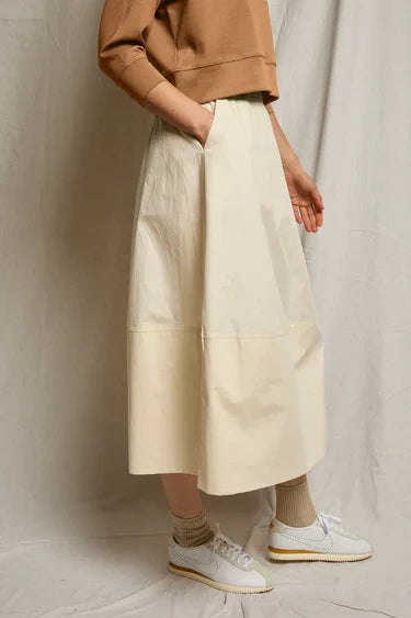 Minka Cotton Poplin Skirt-Sugar