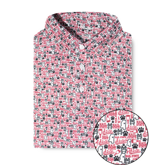Mississippi State Splatter Logo Polo