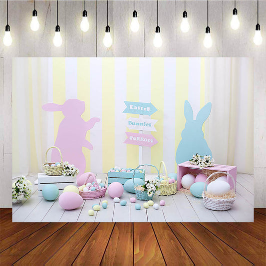 Mocsicka Easter Theme Party Props Colorful Eggs Little Bunny Photo Background-Mocsicka Party