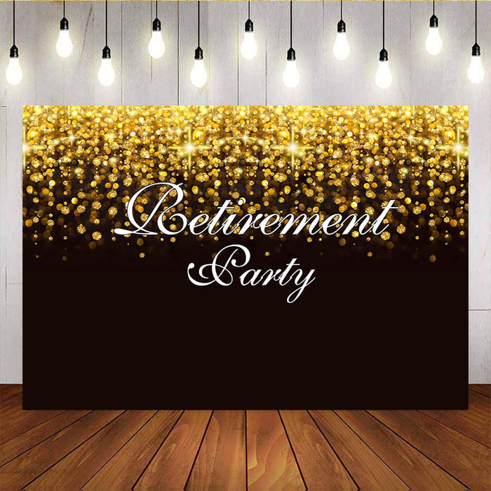 Mocsicka Retirement Party Decoration Prop Shining Golden Dots Photo Backdrop-Mocsicka Party