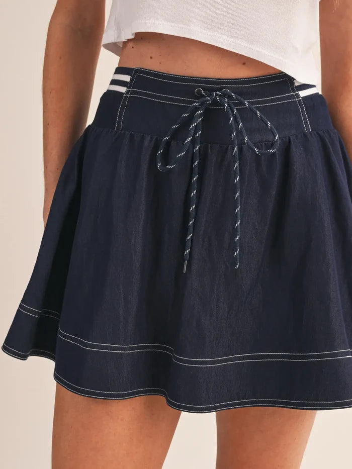 Molly Tiered Denim Mini Skirt