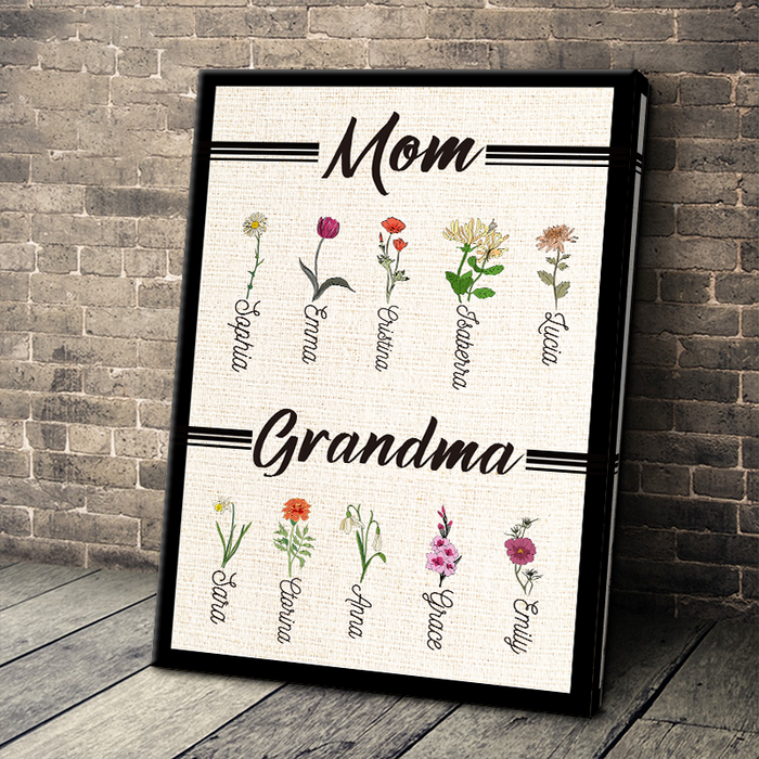 Mom & Grandma - Personality Customized Canvas - Gift For Mom Grandma Mother's Day Gift